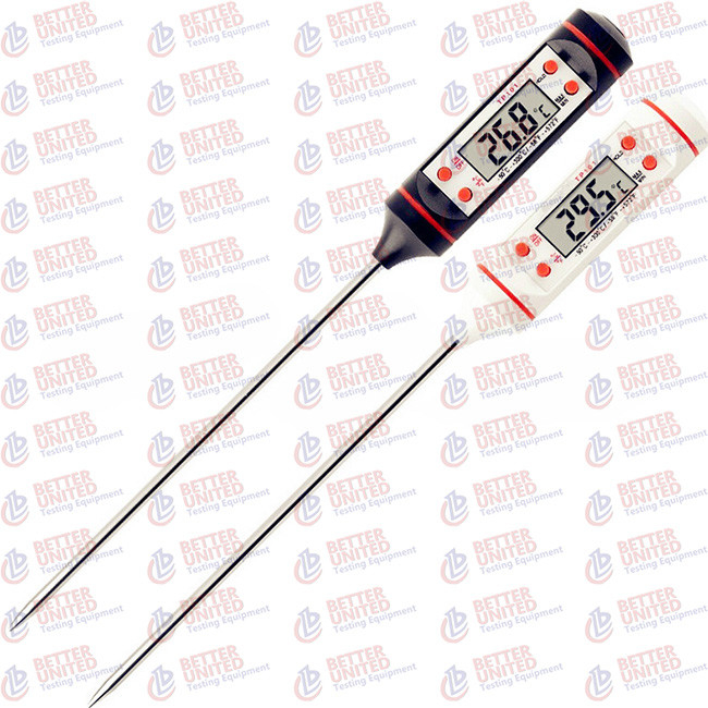 Stainless Steel ABS Digital Food Thermometer Built In Button Battery